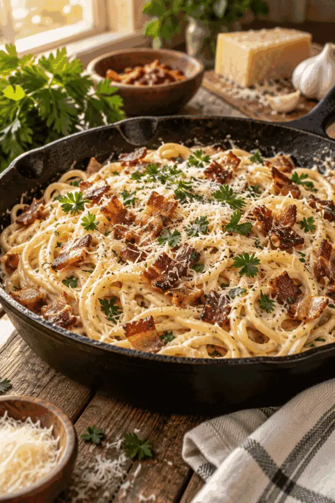 bacon ranch pasta finished dish