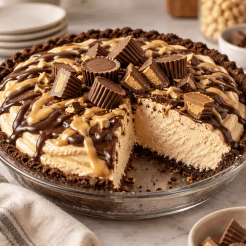 peanut butter pie with chocolate crust