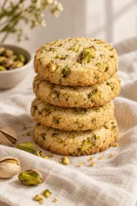 pistachio shortbread cookies finished dish