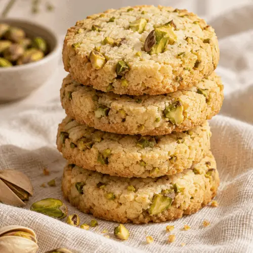 pistachio shortbread cookies finished dish