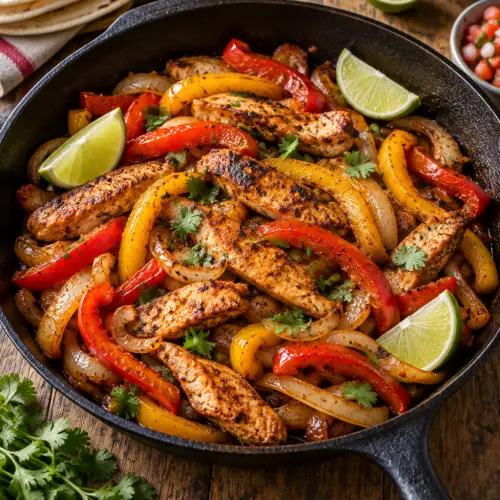 Quick easy dinner recipes: chicken fajita skillet