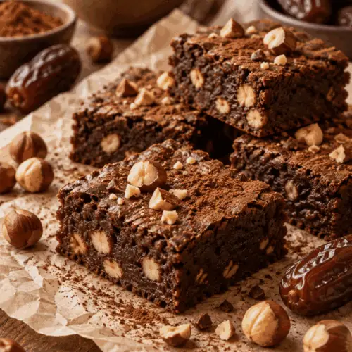 Raw hazelnut chocolate brownies