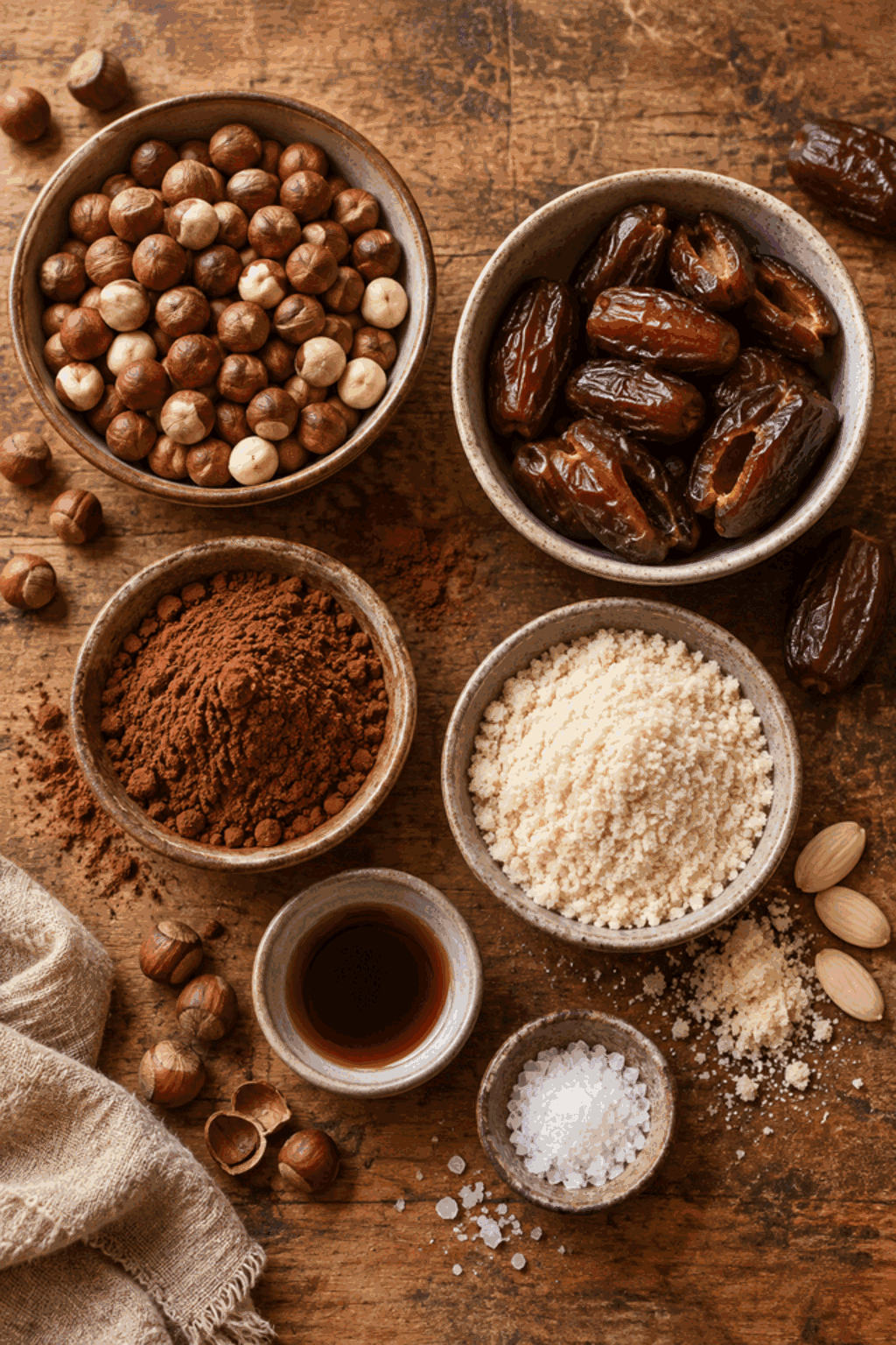 raw hazelnut brownies ingredients