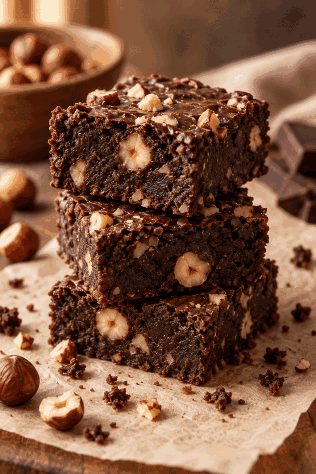 raw hazelnut brownies sliced result