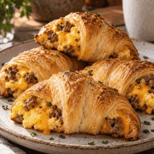 Savory breakfast pockets on a plate