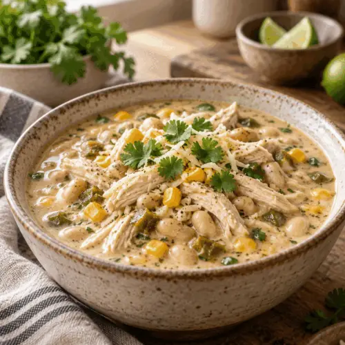 slow cooker creamy white chicken chili