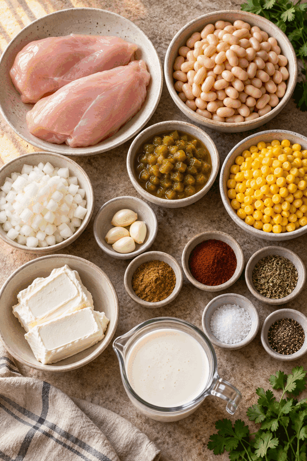 ingredients for slow cooker creamy white chicken chili
