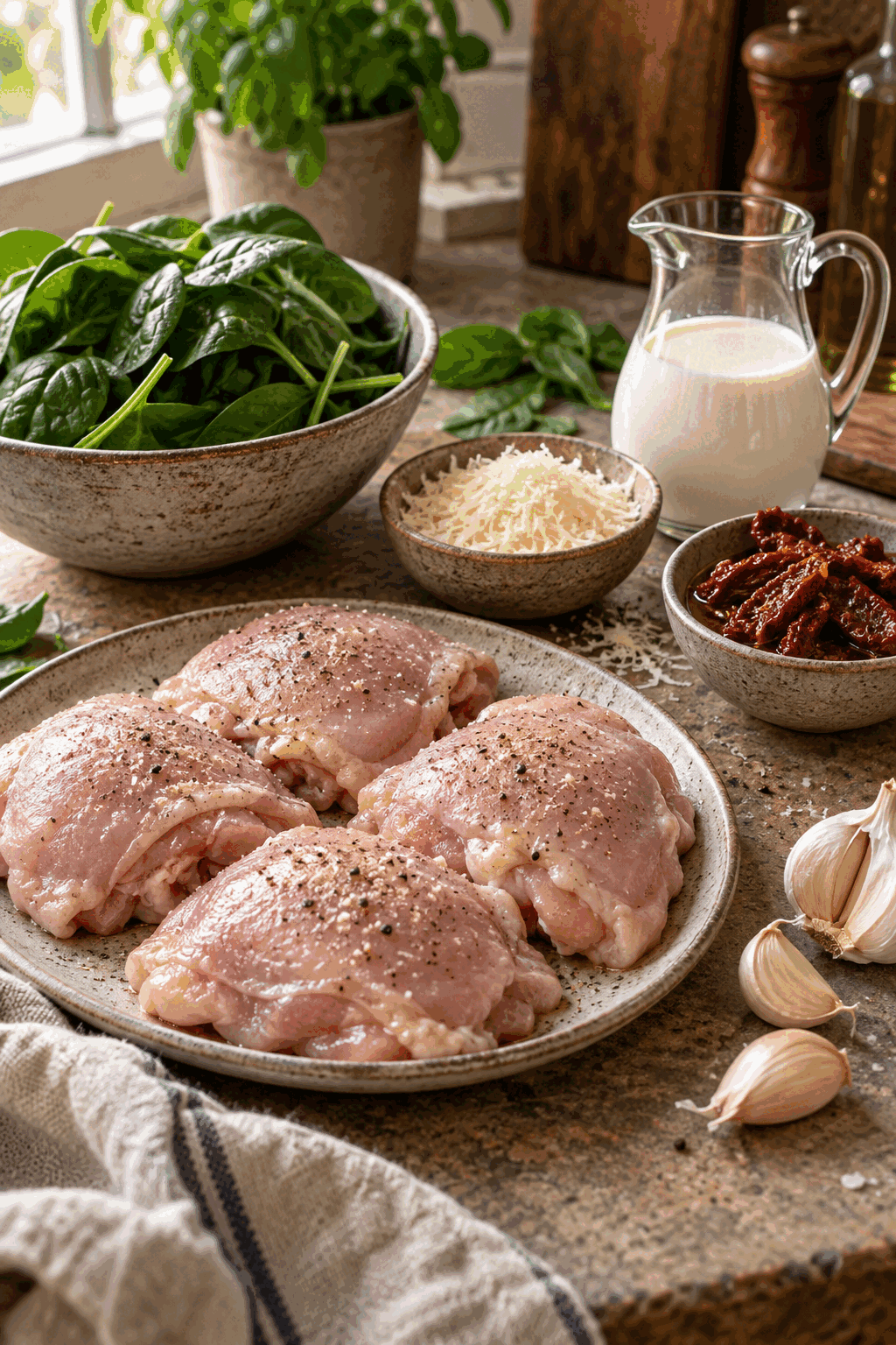 slow cooker Tuscan chicken ingredients
