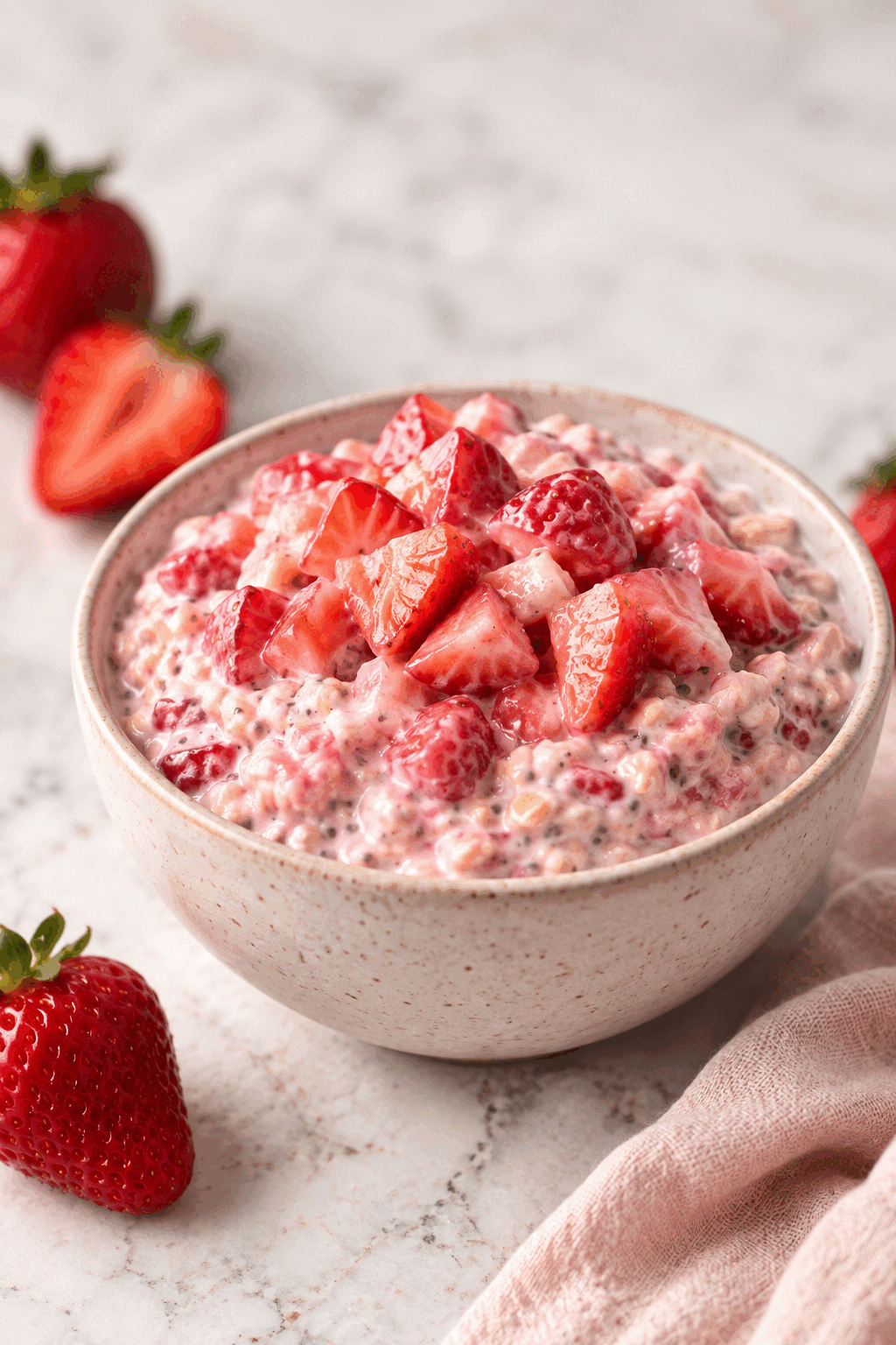 Finished strawberries and cream overnight oats