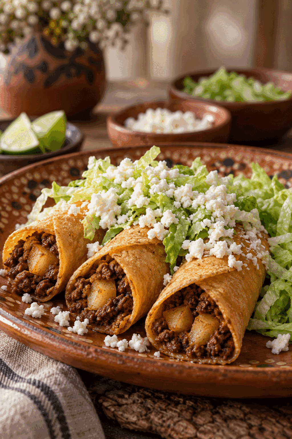 tacos dorados with crisp golden shells