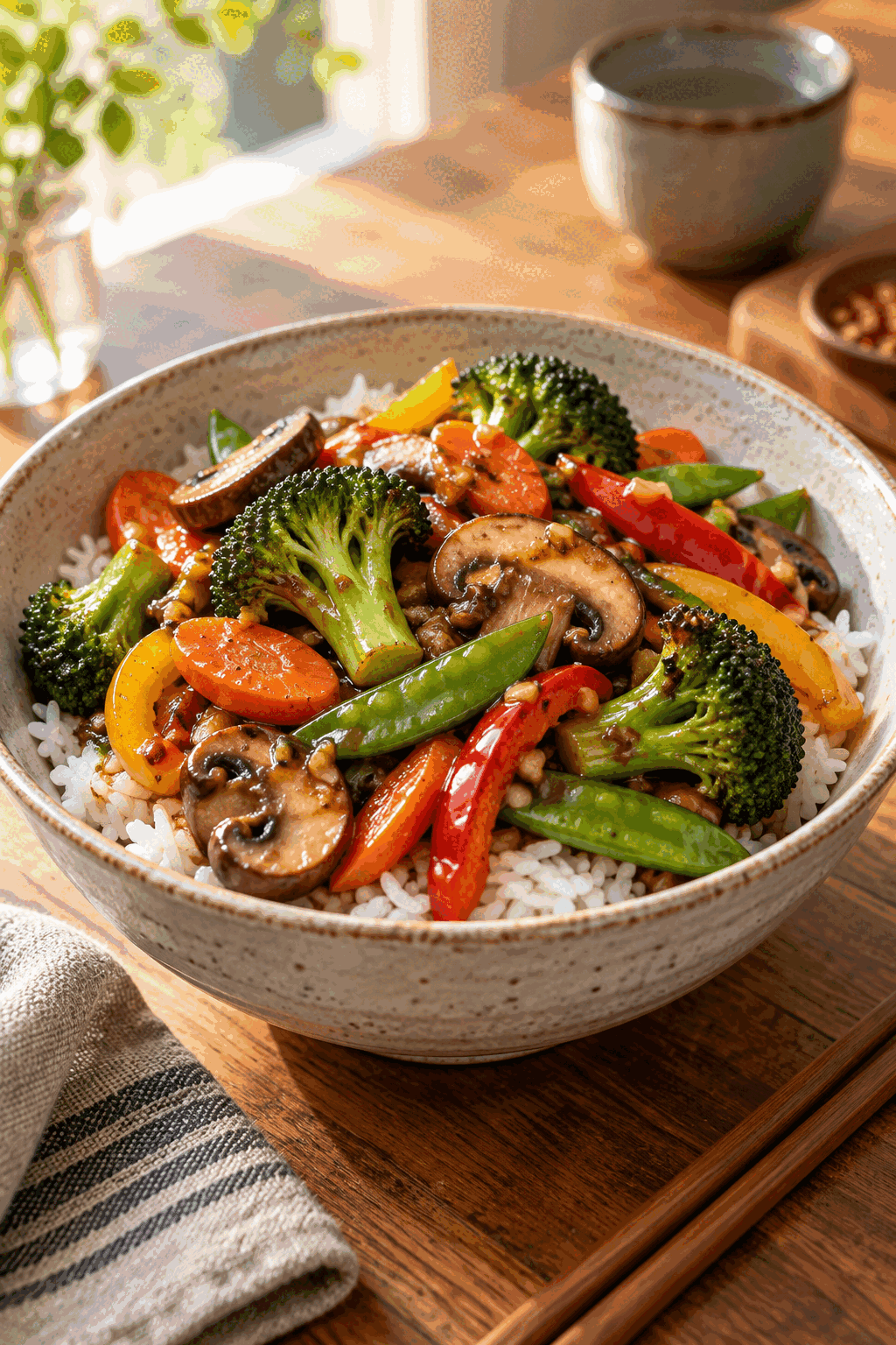 vegetable stir fry vegetables cooking in a wok
