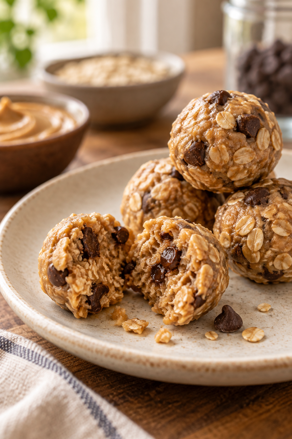 Finished Weight Watchers snacks showing the chewy oat and peanut butter texture