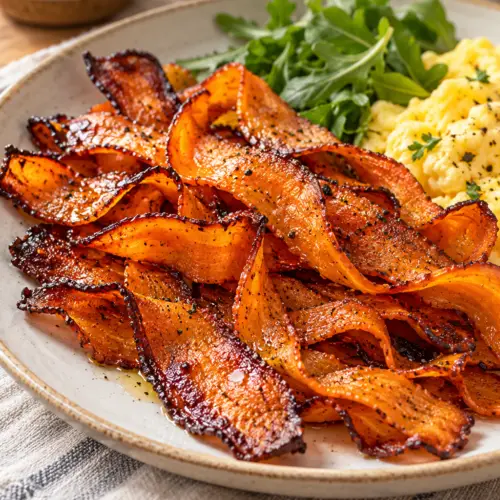 air fryer carrot bacon finished dish