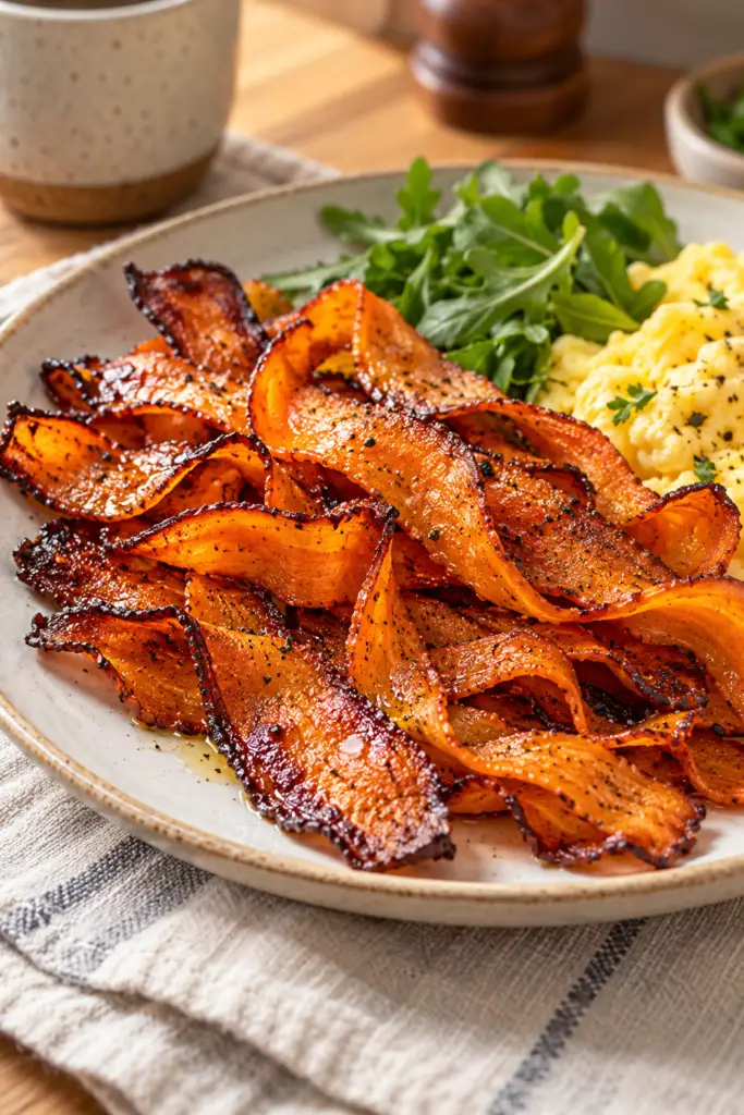 air fryer carrot bacon finished dish
