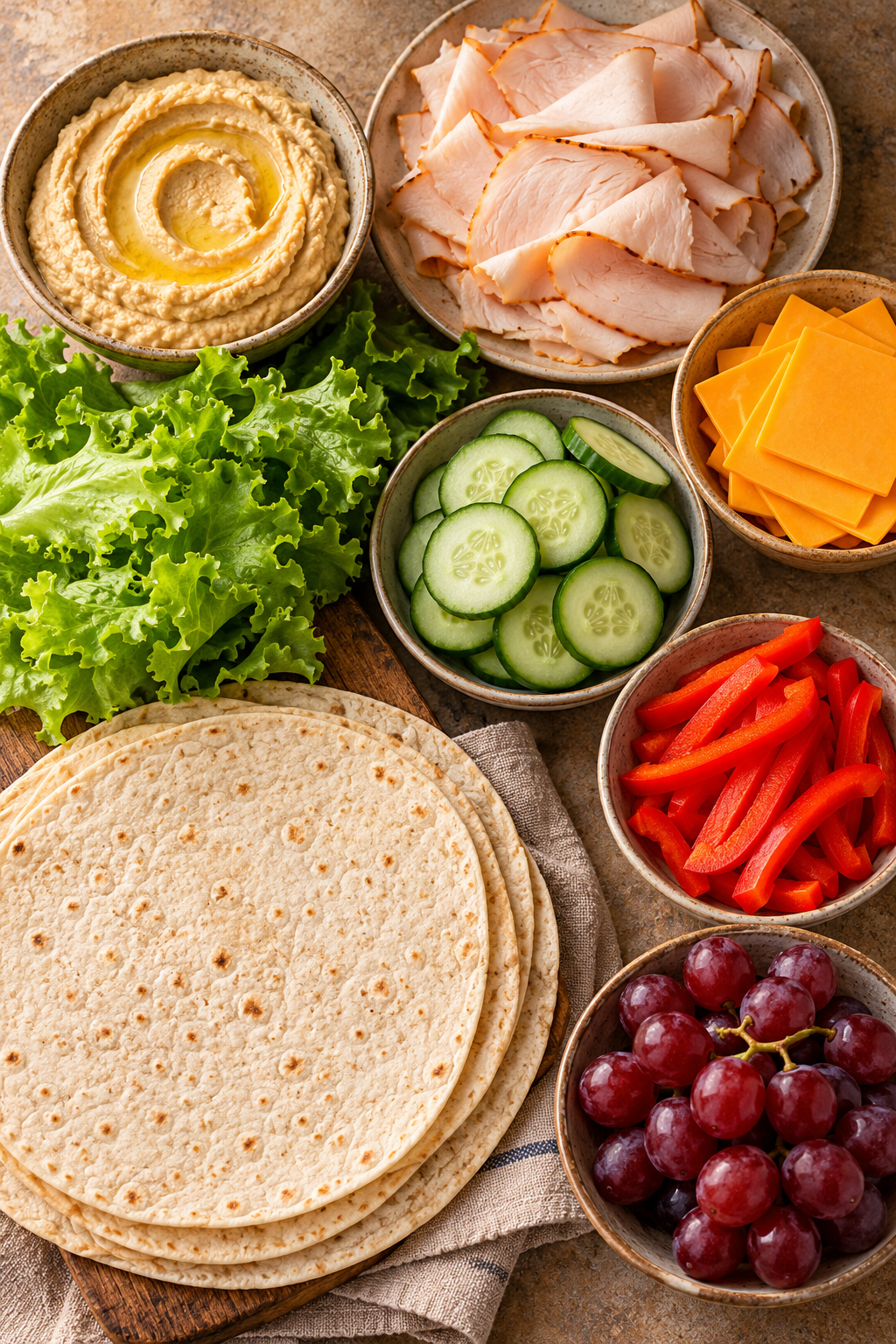 Ingredients for back to school kids lunch ideas