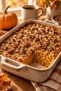 baked pumpkin oatmeal finished dish