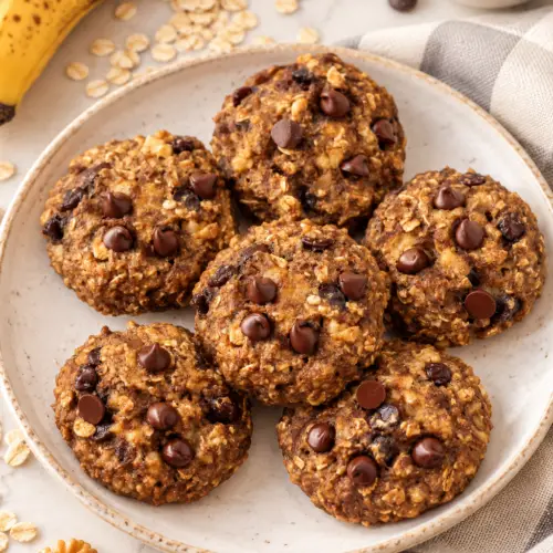 banana bread breakfast cookies on a plate