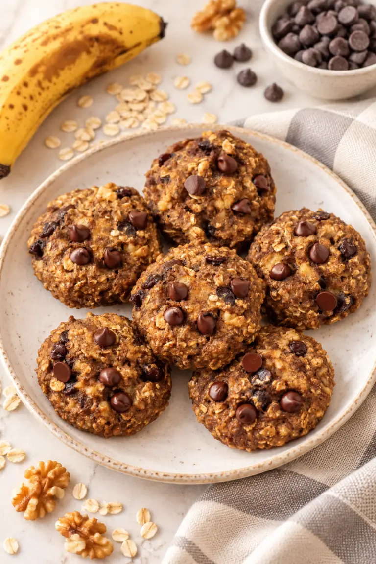 banana bread breakfast cookies on a plate