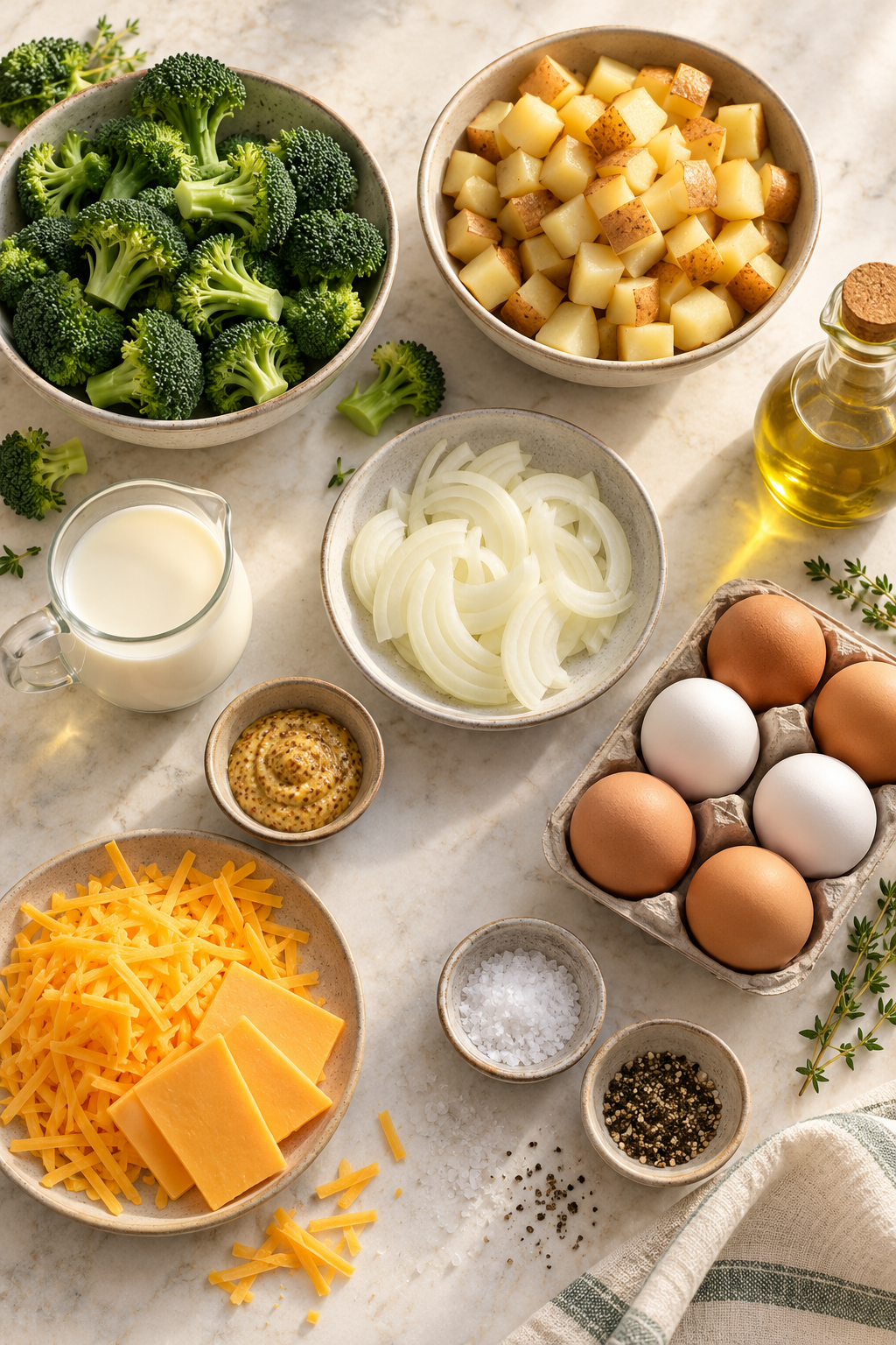 broccoli and potato frittata ingredients