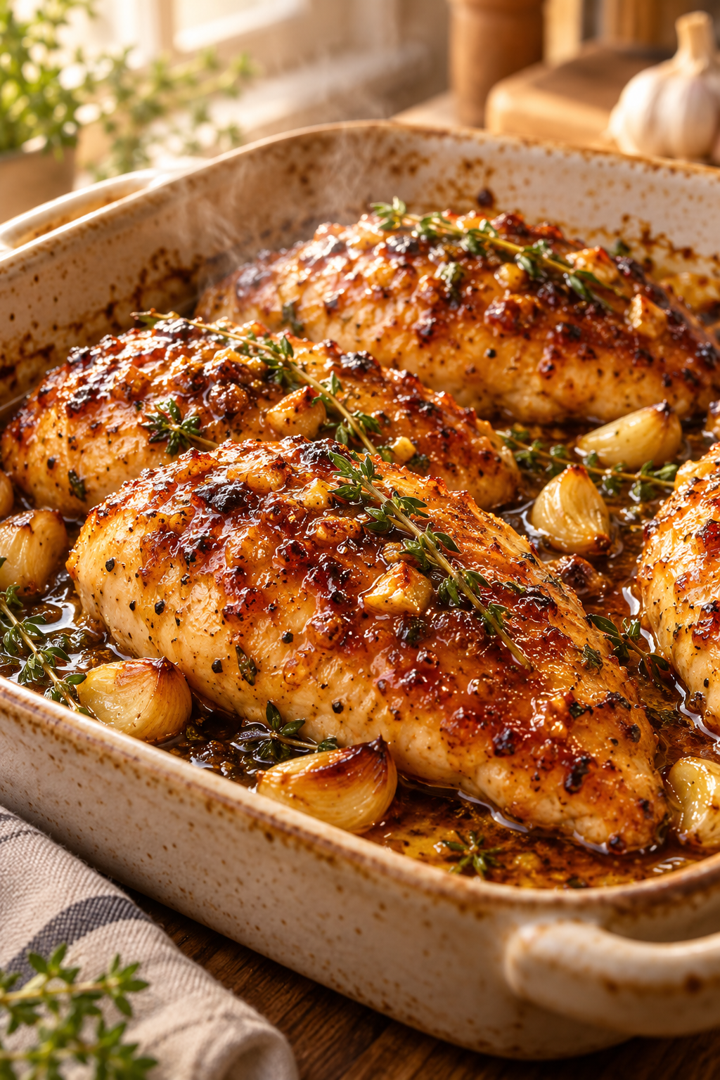 Brown sugar garlic chicken with sweet glaze