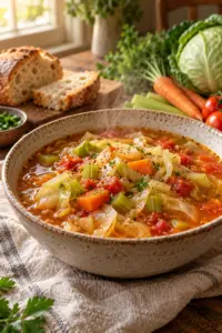cabbage soup in a Dutch oven