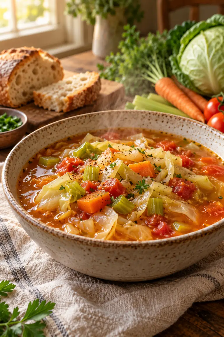 cabbage soup in a Dutch oven