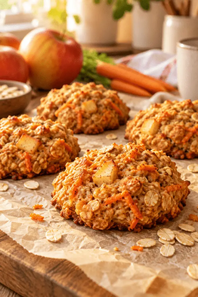 carrot apple oat breakfast cookies