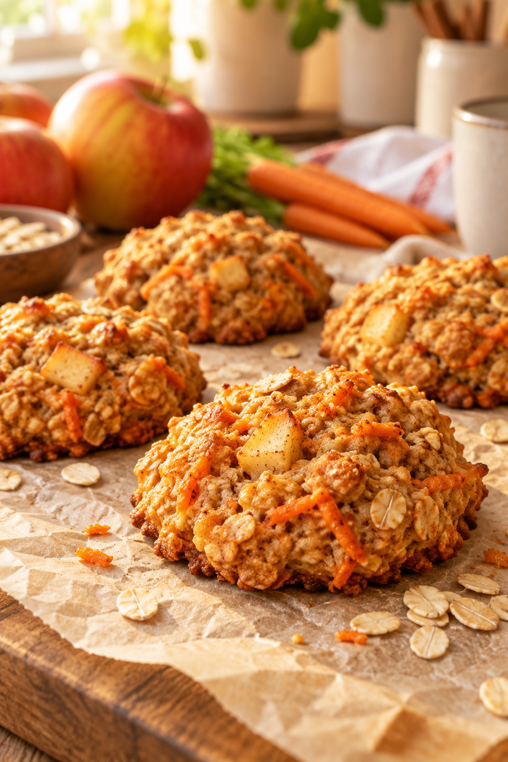 carrot apple oat breakfast cookies