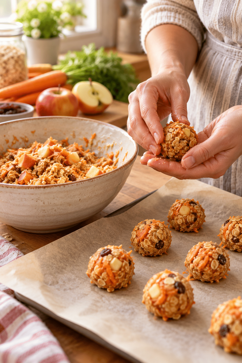 carrot apple oat breakfast cookies preparation