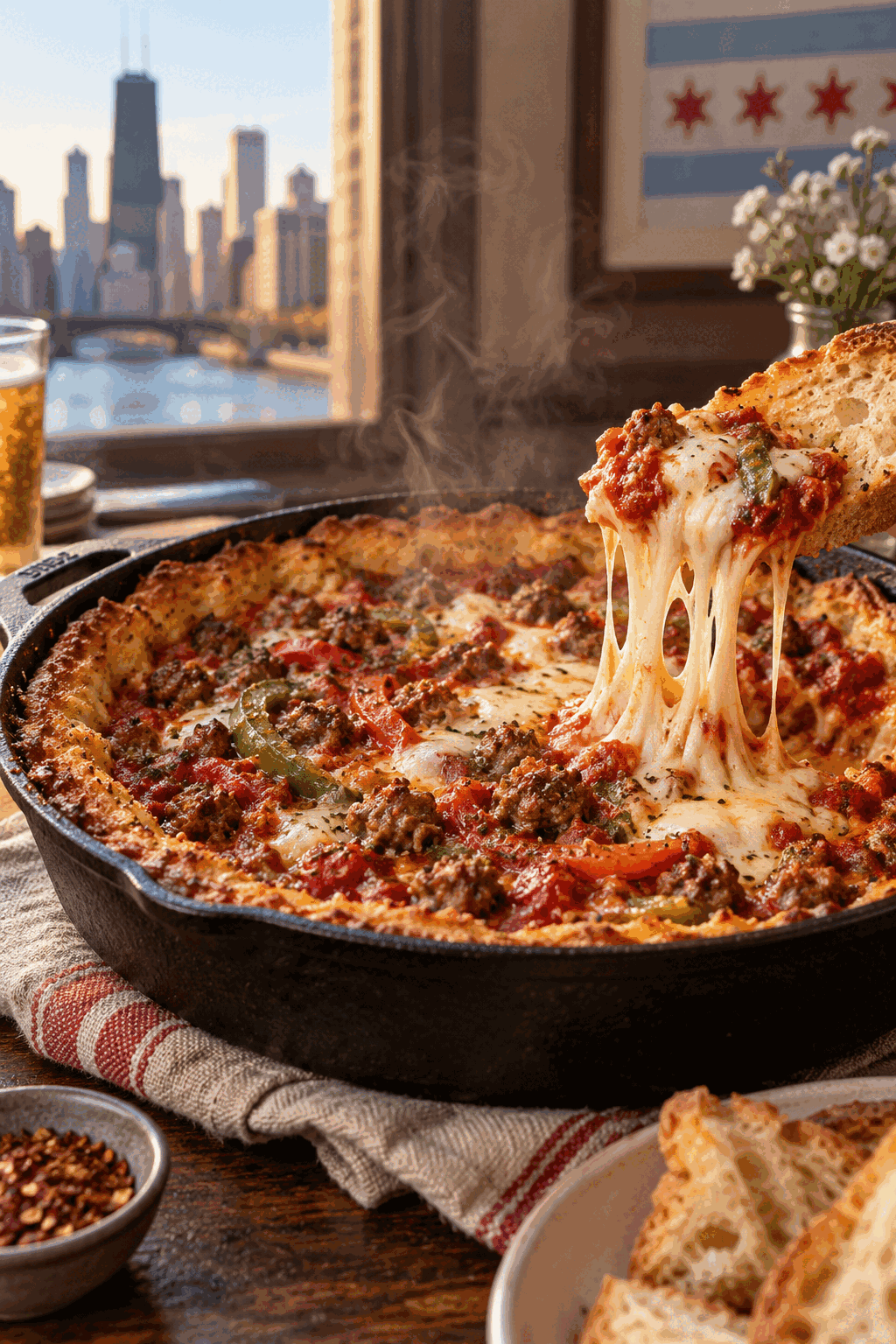 Chicago deep dish pizza dip