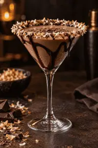 chocolate coconut martini finished dish