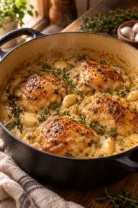 Coconut milk thyme braised chicken