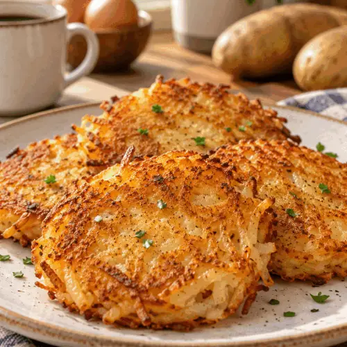 Homemade hash browns with crisp golden edges