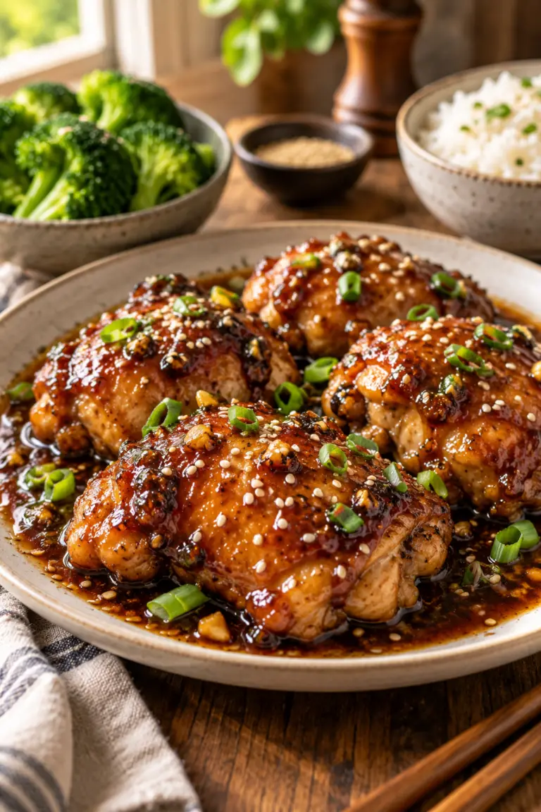 Crockpot honey garlic chicken in sweet-savory sauce