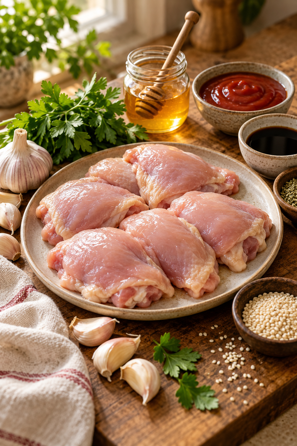 Ingredients for crockpot honey garlic chicken