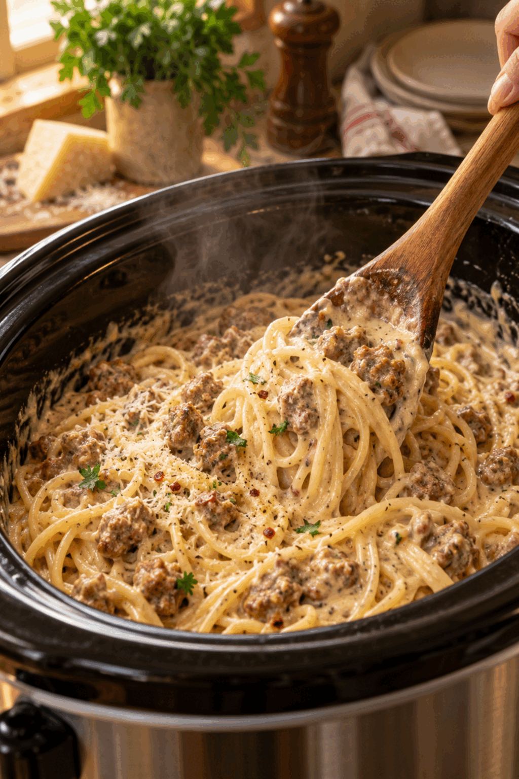 process crockpot spaghetti image