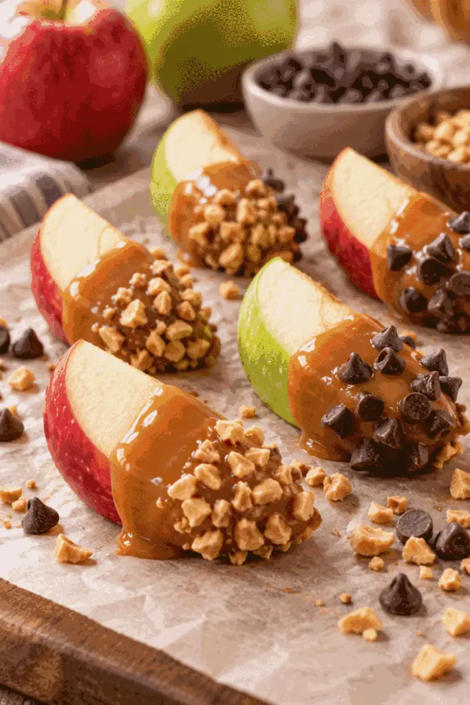 caramel apple slices finished dish