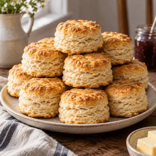 Golden gluten-free buttermilk biscuits on a cooling rack