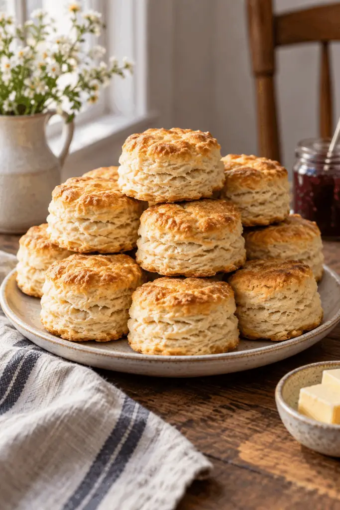Golden gluten-free buttermilk biscuits on a cooling rack
