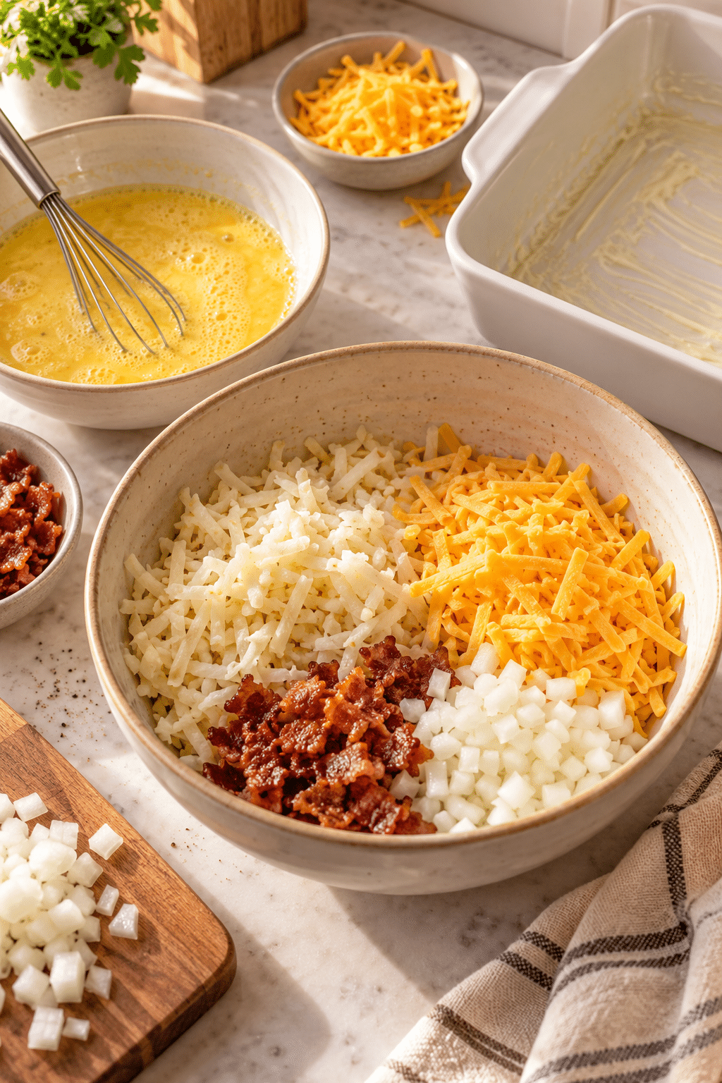easy hash brown breakfast casserole preparation