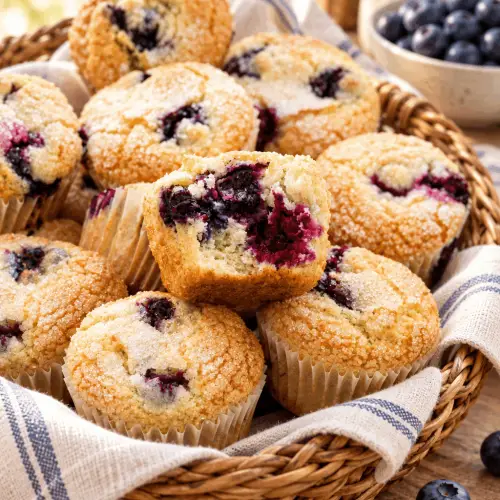 Easy homemade blueberry muffins