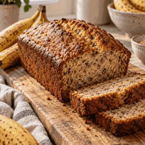 Sourdough discard banana bread loaf