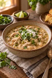 white bean chili finished dish