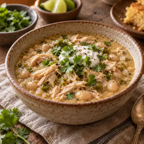 white bean chili finished dish