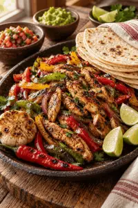 fajita with roasted chili garlic and lime