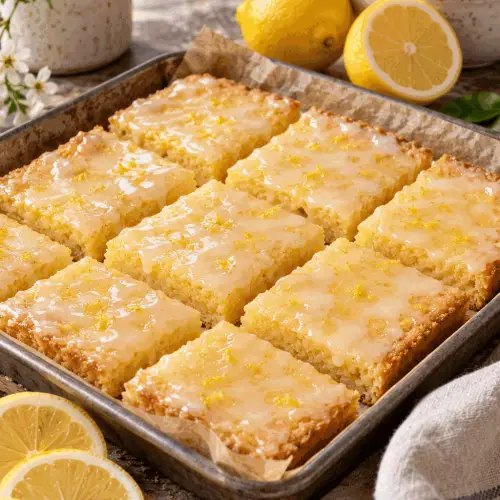 gluten free lemon brownies with lemon glaze