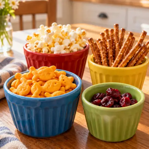 goldfish cracker snacks finished dish