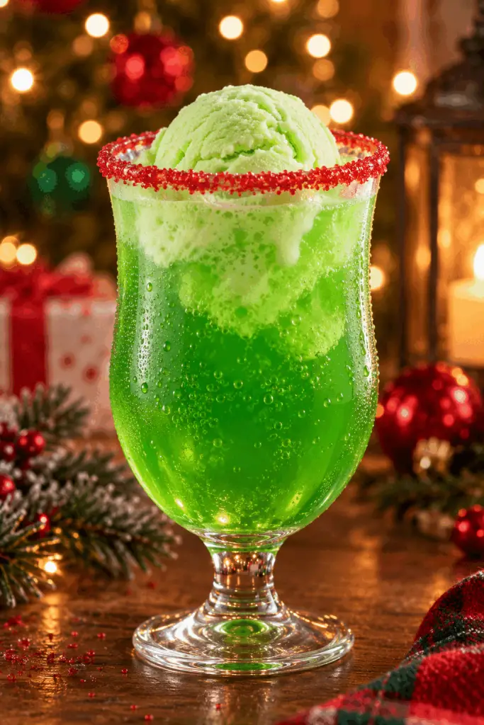 grinch punch festive green party drink