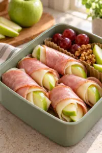 Ham and cheese apple wraps