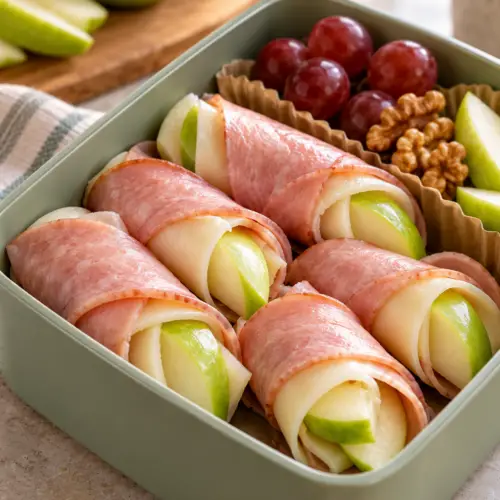 Ham and cheese apple wraps